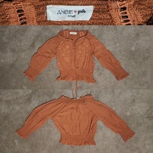 Angie Girls Cute Long Sleeve Stretchy Fitted Top Sz Sm (6/7)